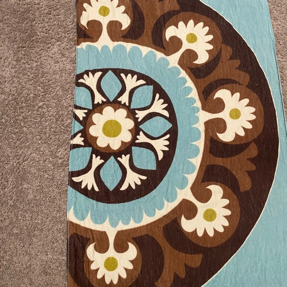 Turquoise and Brown Beach Towel